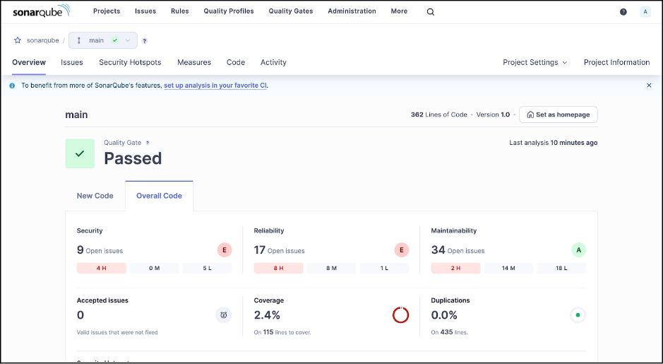 SonarQube AI quality gates