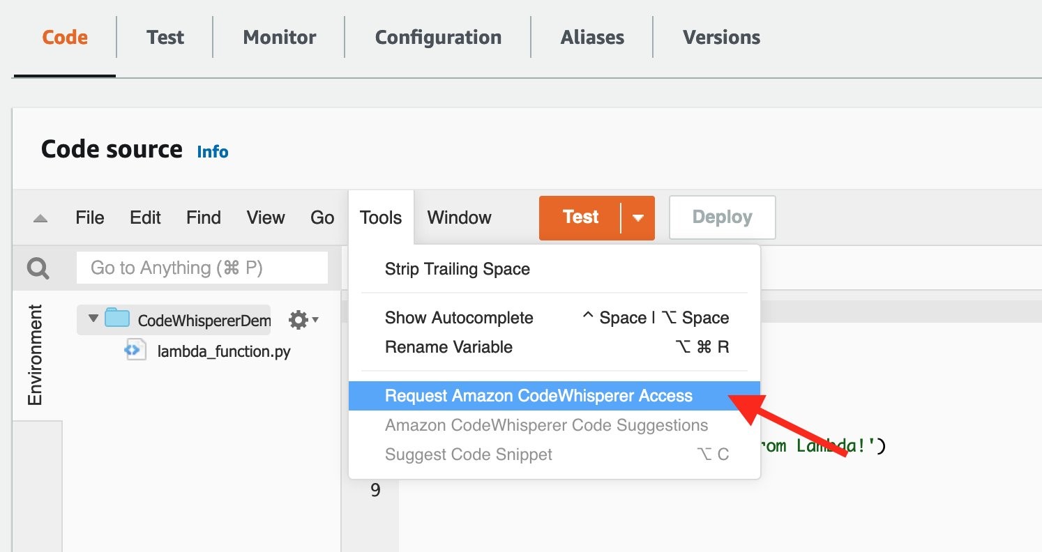 Amazon CodeWhisperer Access